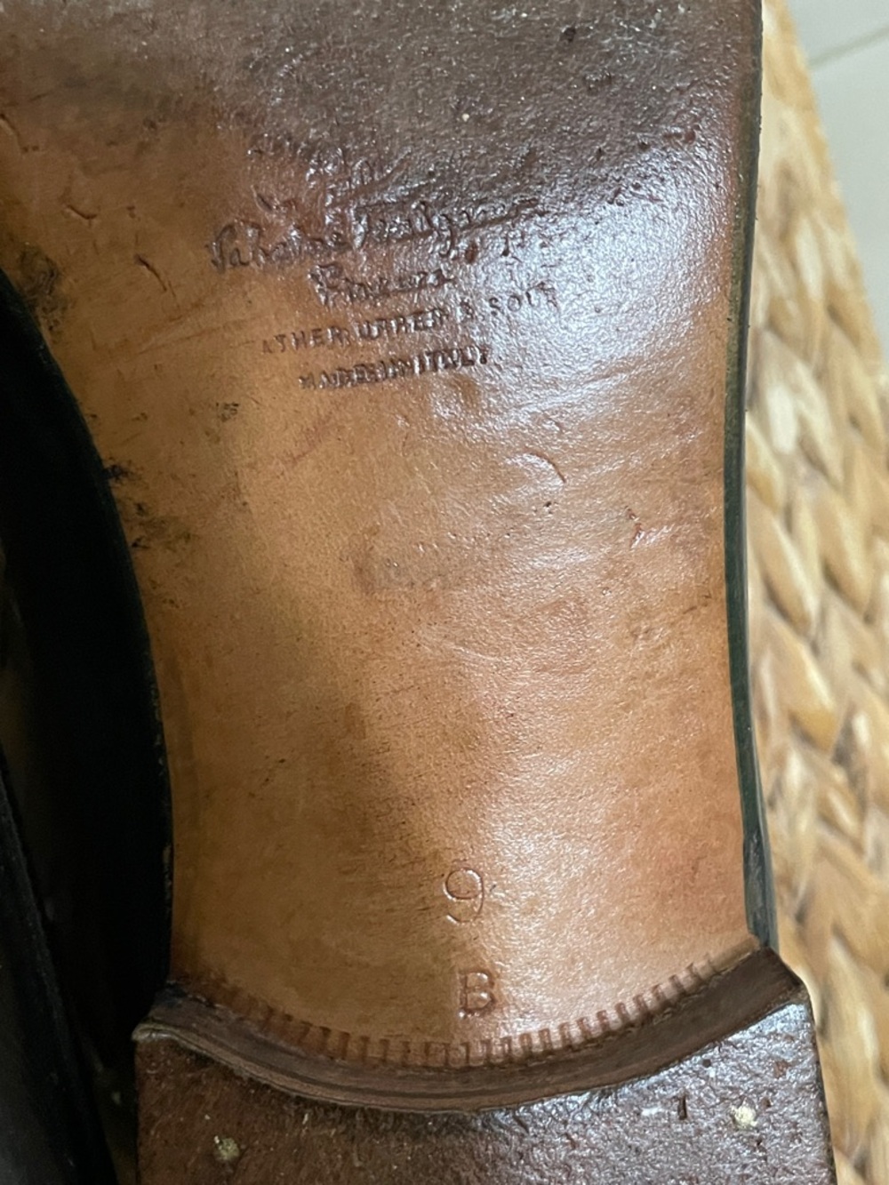 Salvatore Ferragamo Black Leather Penny Loafers with Gold Accent - Picture 5 of 8